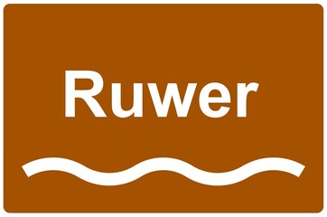 Illustration eines Namensschildes für den Fluss 