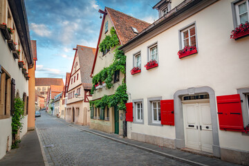 Fototapeta na wymiar Street of a Rothenburg ob der Tauber