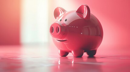 Financial stability, growing piggy bank, 3D illustration, investment concept, copy space, more clarity with clear light and sharp focus , high detailed ,