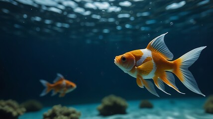 Naklejka premium fish in aquarium