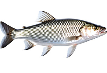 Naklejka premium grey mullet fish isolated white background high resolution high details vibrant
