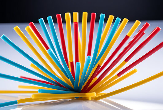 game mikado shangai game colored plastic sticks isolated white background board games isolated white photo realistic photo high resolution high details vibrant