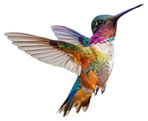 Obraz premium PNG Colorful hummingbird in flight