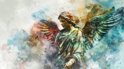 A classical depiction of an angel, perfect for use in religious or inspirational contexts