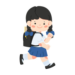 girl is on her way to school