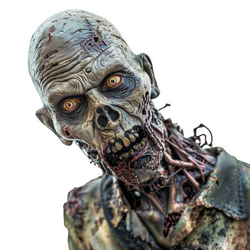 Zombie isolated on transparent or white background 