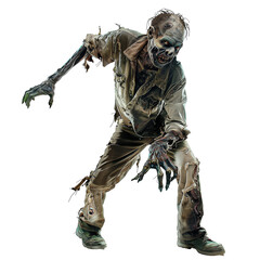 Zombie isolated on transparent or white background 