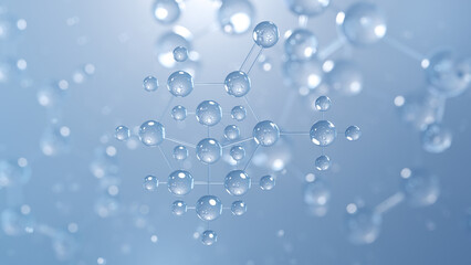 camphor molecular structure 3d, terpenoid, structural chemical formula view from a microscope