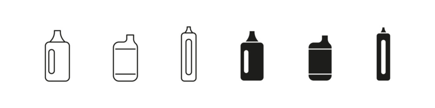 Electronic cigarette vector icon set. Vape disposable cigar icons.