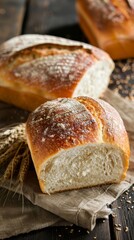 Freshly baked bread made with organic flour, farmtotable, agriculture products