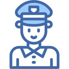 Vector Icon Postman, White Hair, Professions And Jobs, Postman, Profession, Afro