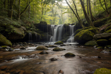 Obraz premium waterfall in the forest