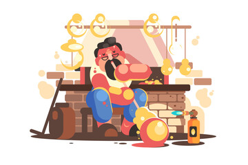 Glassblower Craftsman at Work