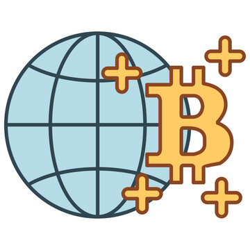 bitcoin globe world finance concept clip art preview