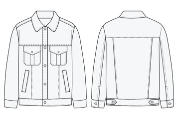 denim jacket vector design .Technical sketch illustration design  © GD TAWHIDUL
