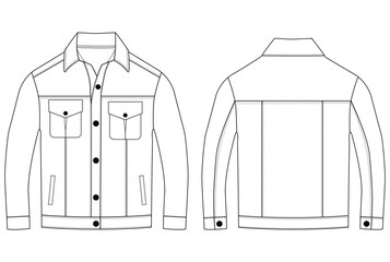 denim jacket vector design .Technical sketch illustration design  © GD TAWHIDUL