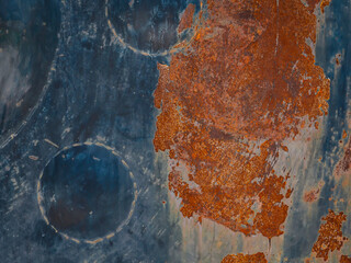 Old rusty iron bell surface for vintage background.