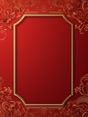 Invitation background with happy new year chinese concept with red and gold yellow colors with generative ai