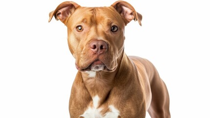 Pit Bull standing on a white background