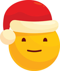 Smiling emoji wearing a santa claus hat, expressing joy and excitement for the holiday season