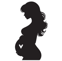 Pregnant woman vector illustration silhouette sign isolated on white background