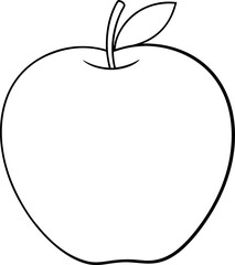 illustration of apple with leaf