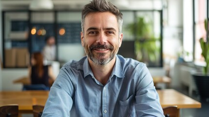 Fototapeta premium Modern Businessman in a Dynamic Tech Startup Office Setting