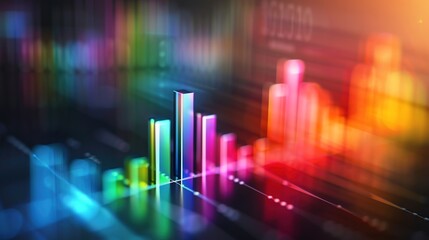Dynamic Financial Trends: Abstract Stock Market Volatility with Colorful Graphs and Charts