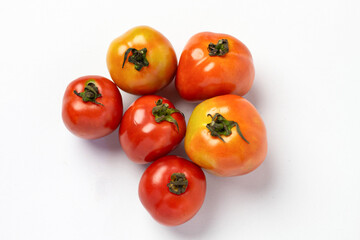 fresh tomatoes isolated on white background. clipping path