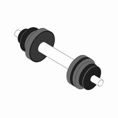 Isometric gym weight on a isolated white background (11)