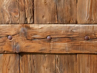 Obraz premium Close-up of aged wooden texture with visible nails