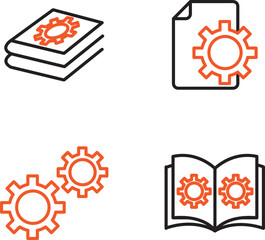 Icon Engineer, Config, Book, Paper, Set Icon Book