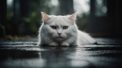 Cat in the lake