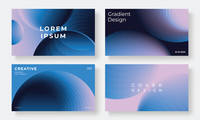 Set of template background design vector. Collection of creative abstract gradient vibrant colorful perspective 3d geometric shape background. Art design for business card, cover, banner, wallpaper.