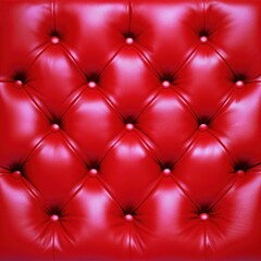 Fototapeta premium Close-up of tufted red leather upholstery