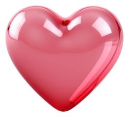 PNG Glossy red heart illustration