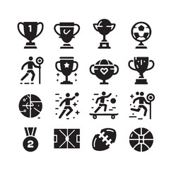 Trophy cup icon collection vector illustration
