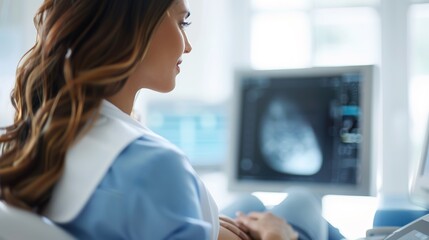 Expert Doctor Conducting Ultrasound Scan for Prenatal Care of Expectant Mother, Maternal Health Monitoring