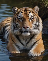 tiger in the water