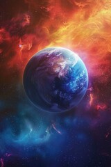Fototapeta premium A planet in space orbit, great for backgrounds or illustrations