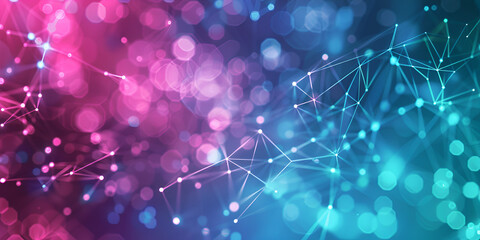 “Digital Network Connections with Bokeh Background - Modern Social Network Visualization”

