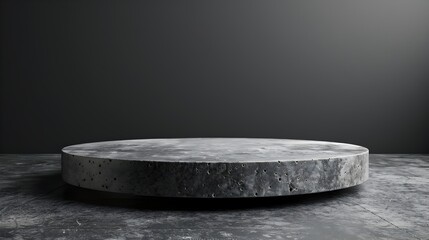 Polished Concrete Pedestal on Grey Backdrop for Tech Product Presentation