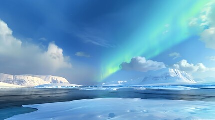 Fototapeta premium Northern Lights illuminating the Arctic sky.