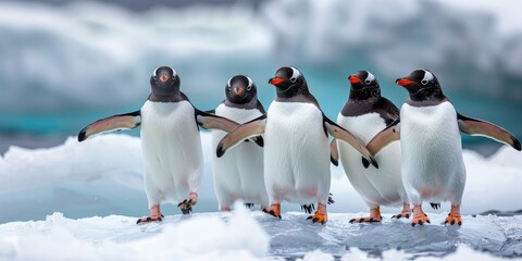 Harmony in Motion: Penguins Demonstrating Social Behavior on Ice