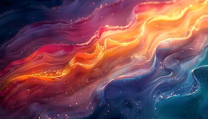 Mixed media abstract artwork with layers of translucent colors and abstract brush strokes 