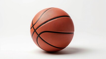 Obraz premium a basketball on white background, copy and text space, 16:9