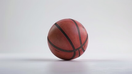 Obraz premium a basketball on white background, copy and text space, 16:9