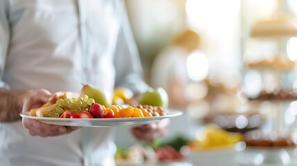 Elegant Hotel Breakfast Buffet with Fresh Foods and Self-Service Atmosphere