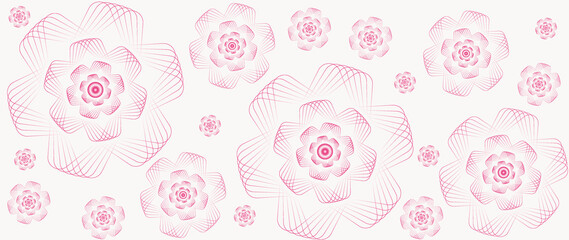 Flat illustration. Floral seamless design. Stylish pattern. Gradient color. Ideal for textile design, screensavers, covers, cards, invitations and posters...