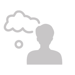 Flat illustration in grayscale. Avatar, user profile, person icon, gender neutral silhouette, profile picture. Suitable for social media profiles, icons, screensavers and as a template...